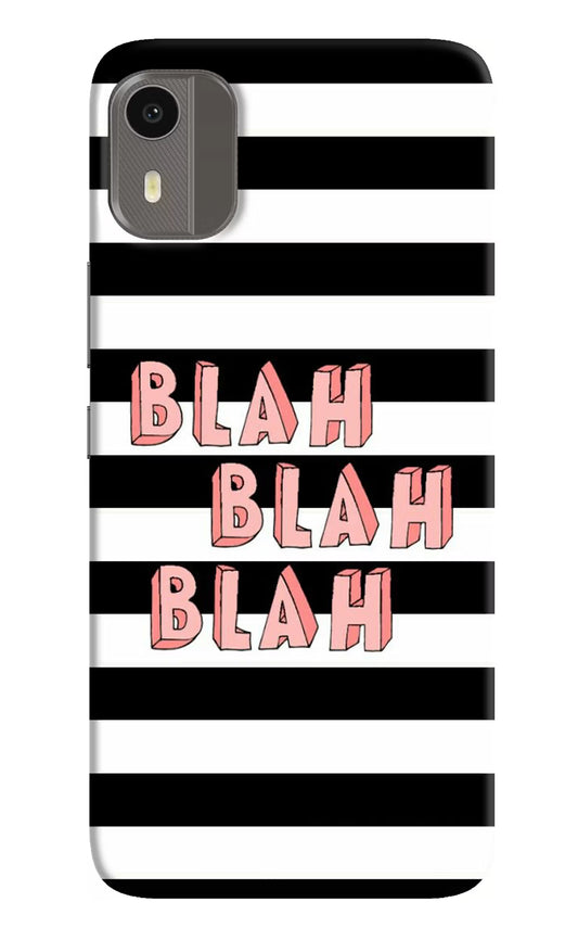 Blah Blah Blah Nokia C12/C12 Pro Hard Case Back Cover by Casekaro