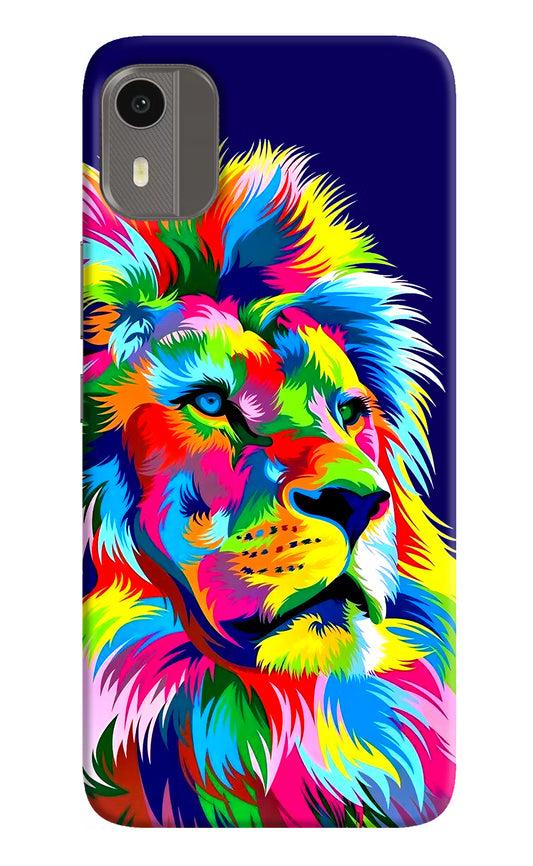 Vector Art Lion Nokia C12/C12 Pro Hard Case Back Cover by Casekaro