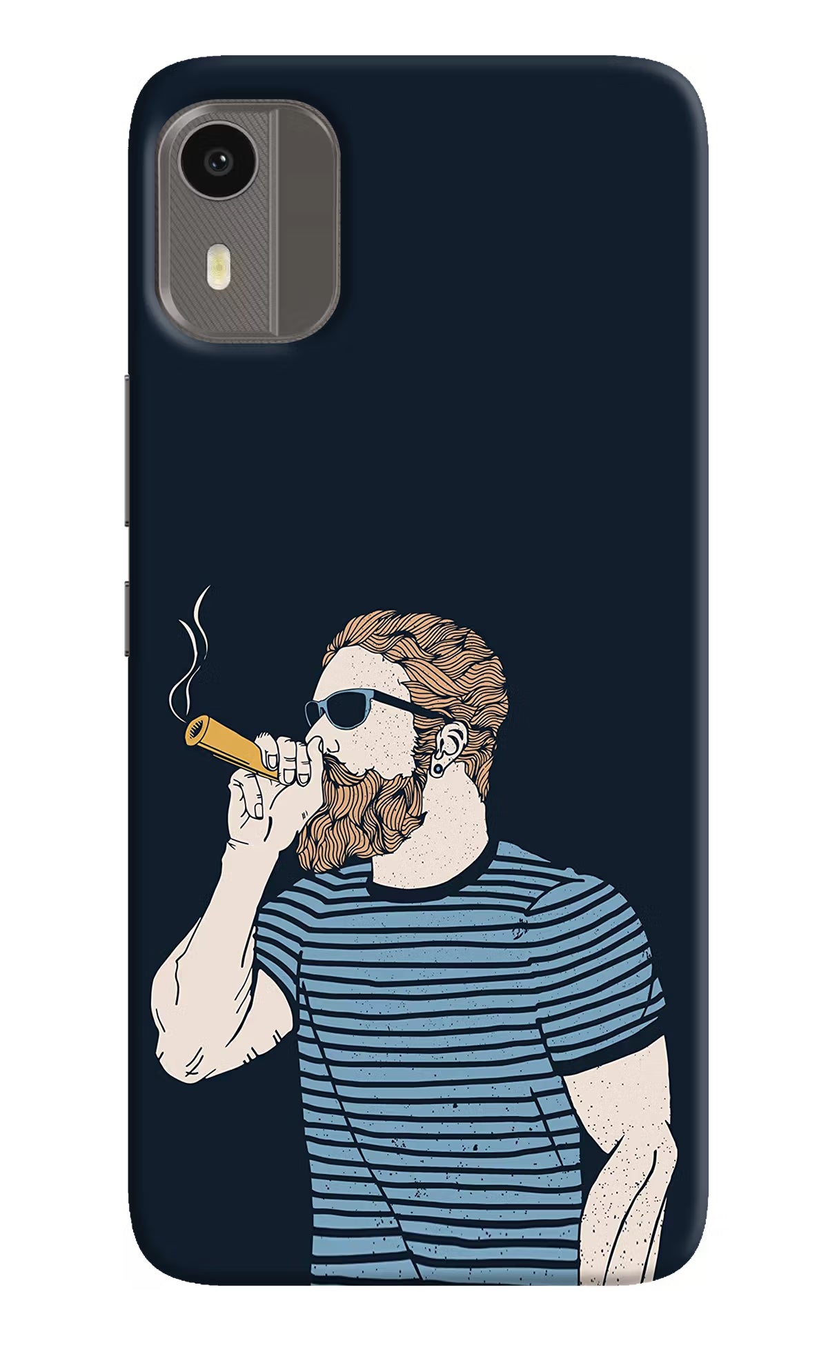 Smoking Nokia C12/C12 Pro Hard Case Back Cover by Casekaro