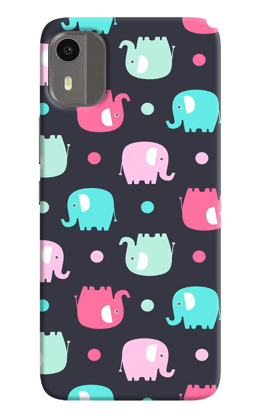 Elephants Nokia C12/C12 Pro Back Cover, Hard case