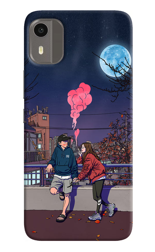 Chilling Couple Nokia C12/C12 Pro Hard Case Back Cover by Casekaro