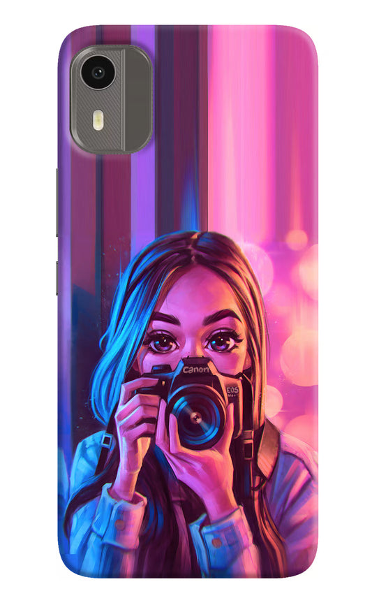 Girl Photographer Nokia C12/C12 Pro Hard Case Back Cover by Casekaro