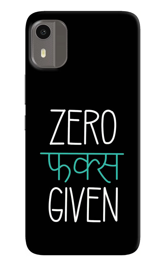 Zero Fucks Given Nokia C12/C12 Pro Hard Case Back Cover by Casekaro