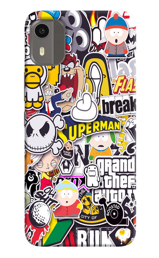 Sticker Bomb Nokia C12/C12 Pro Hard Case Back Cover by Casekaro
