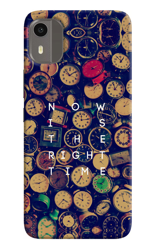 Now is the Right Time Quote Nokia C12/C12 Pro Back Cover
