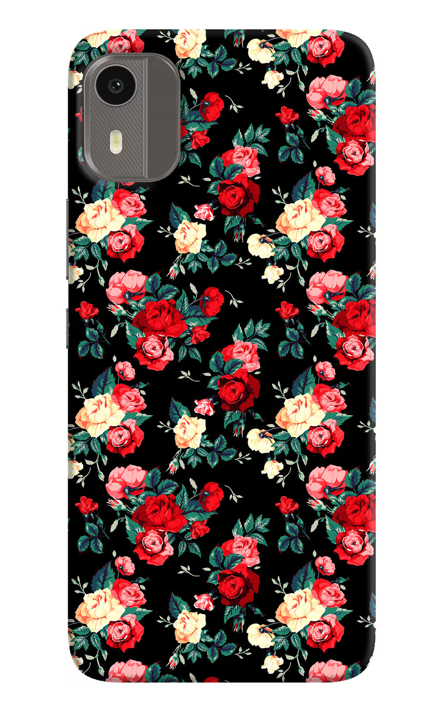 Rose Pattern Nokia C12/C12 Pro Back Cover, Hard case