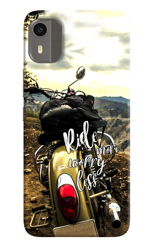 Ride More Worry Less Nokia C12/C12 Pro Back Cover