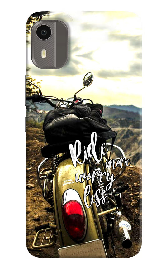 Ride More Worry Less Nokia C12/C12 Pro Hard Case Back Cover by Casekaro