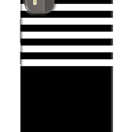 Black and White Print Nokia C12/C12 Pro Hard Case Back Cover by Casekaro