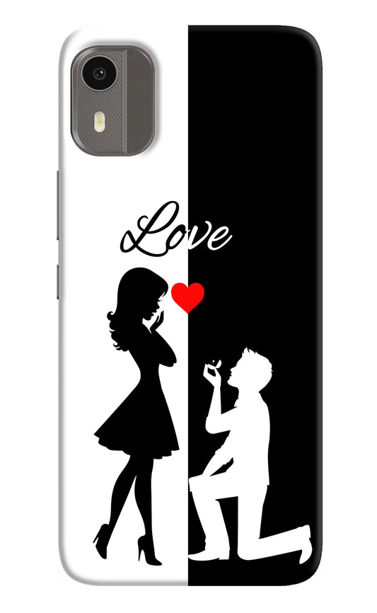 Love Propose Black And White Nokia C12/C12 Pro Back Cover