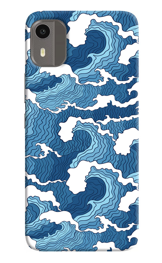 Blue Waves Nokia C12/C12 Pro Hard Case Back Cover by Casekaro