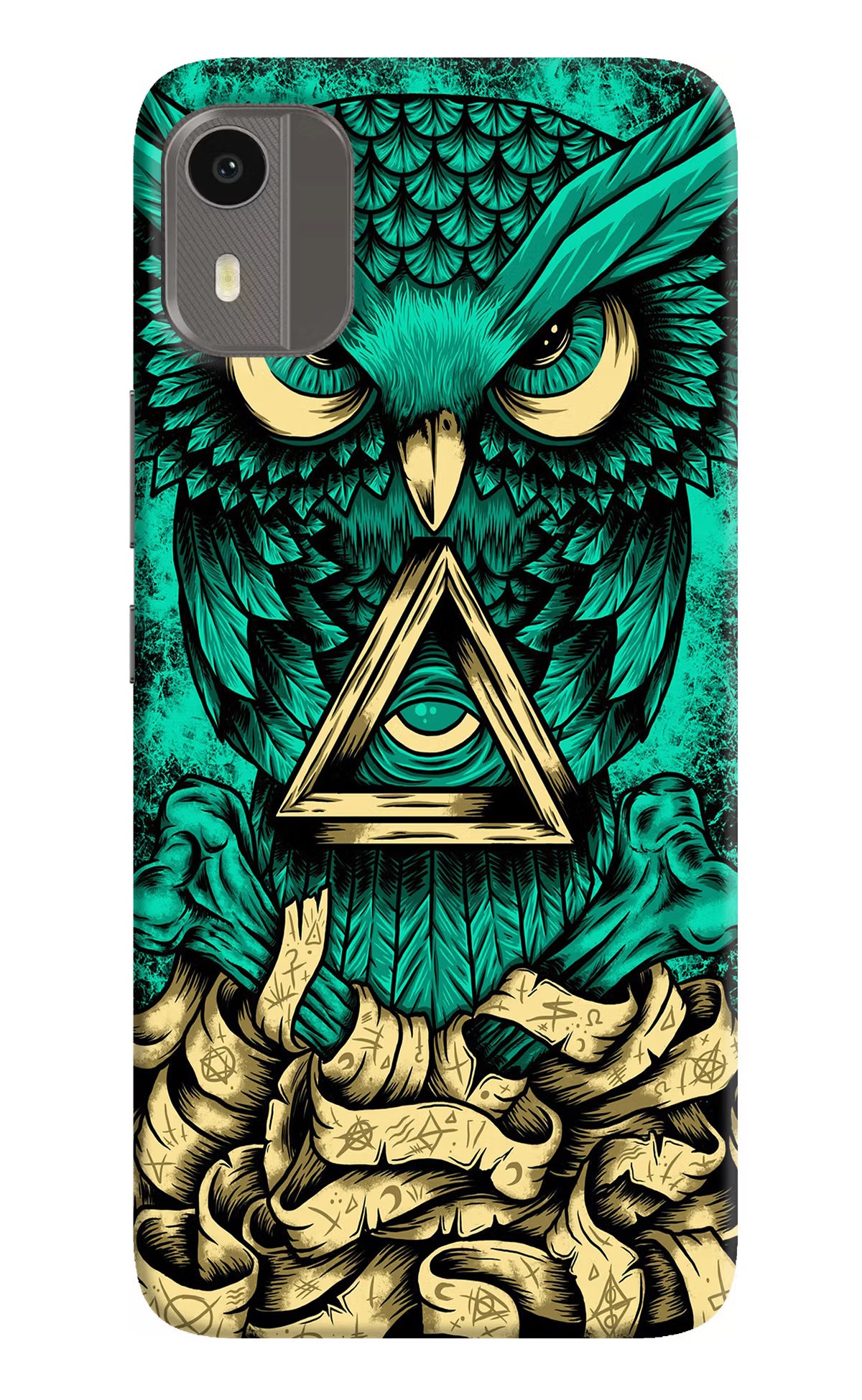 Green Owl Nokia C12/C12 Pro Hard Case Back Cover by Casekaro