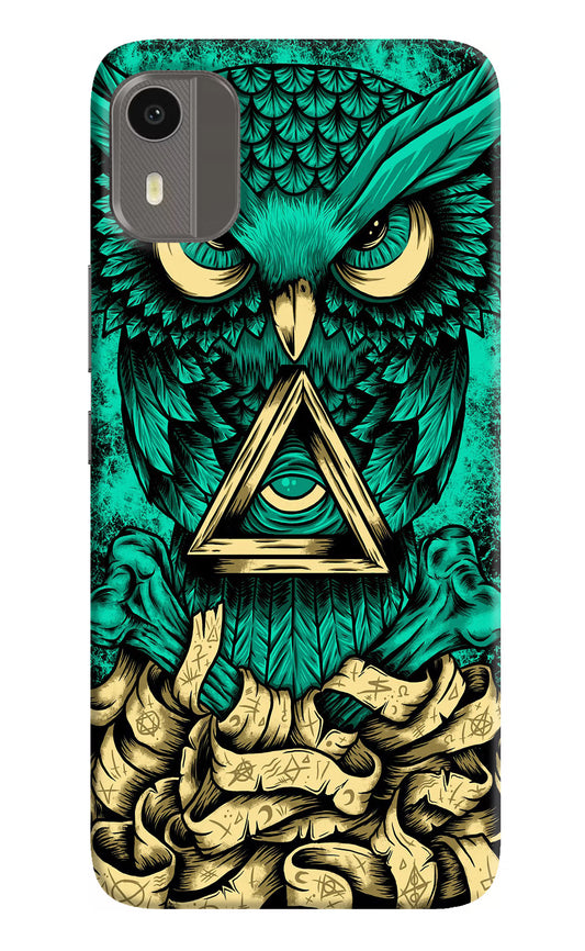 Green Owl Nokia C12/C12 Pro Hard Case Back Cover by Casekaro