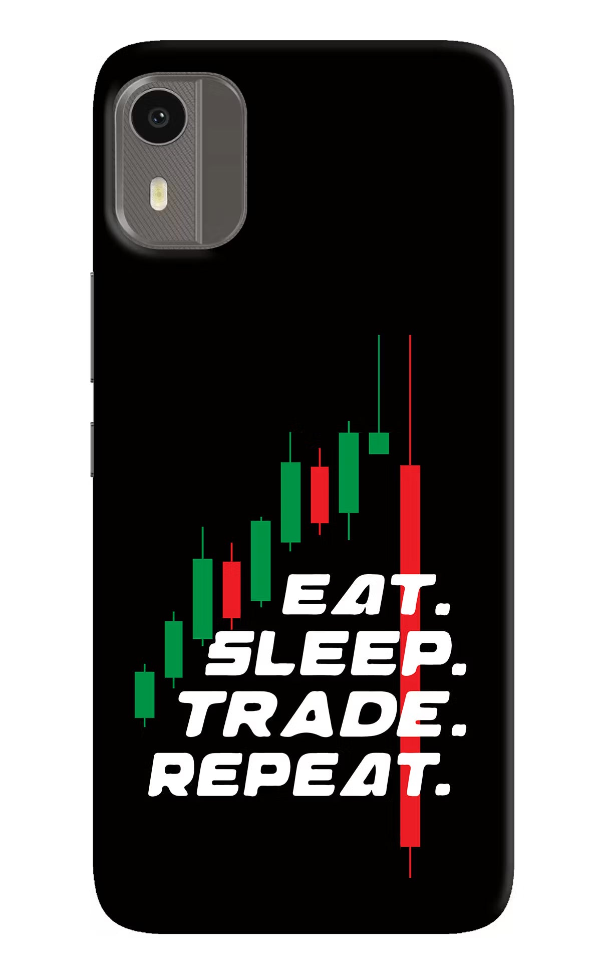 Eat Sleep Trade Repeat Nokia C12/C12 Pro Hard Case Back Cover by Casekaro
