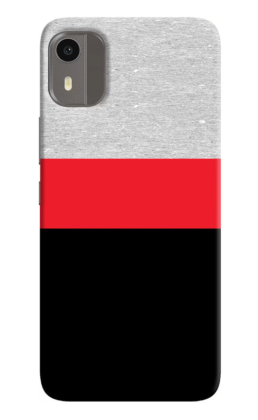 Tri Color Pattern Nokia C12/C12 Pro Hard Case Back Cover by Casekaro