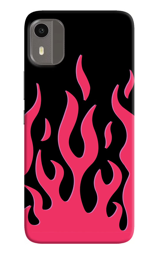 Fire Flames Nokia C12/C12 Pro Hard Case Back Cover by Casekaro