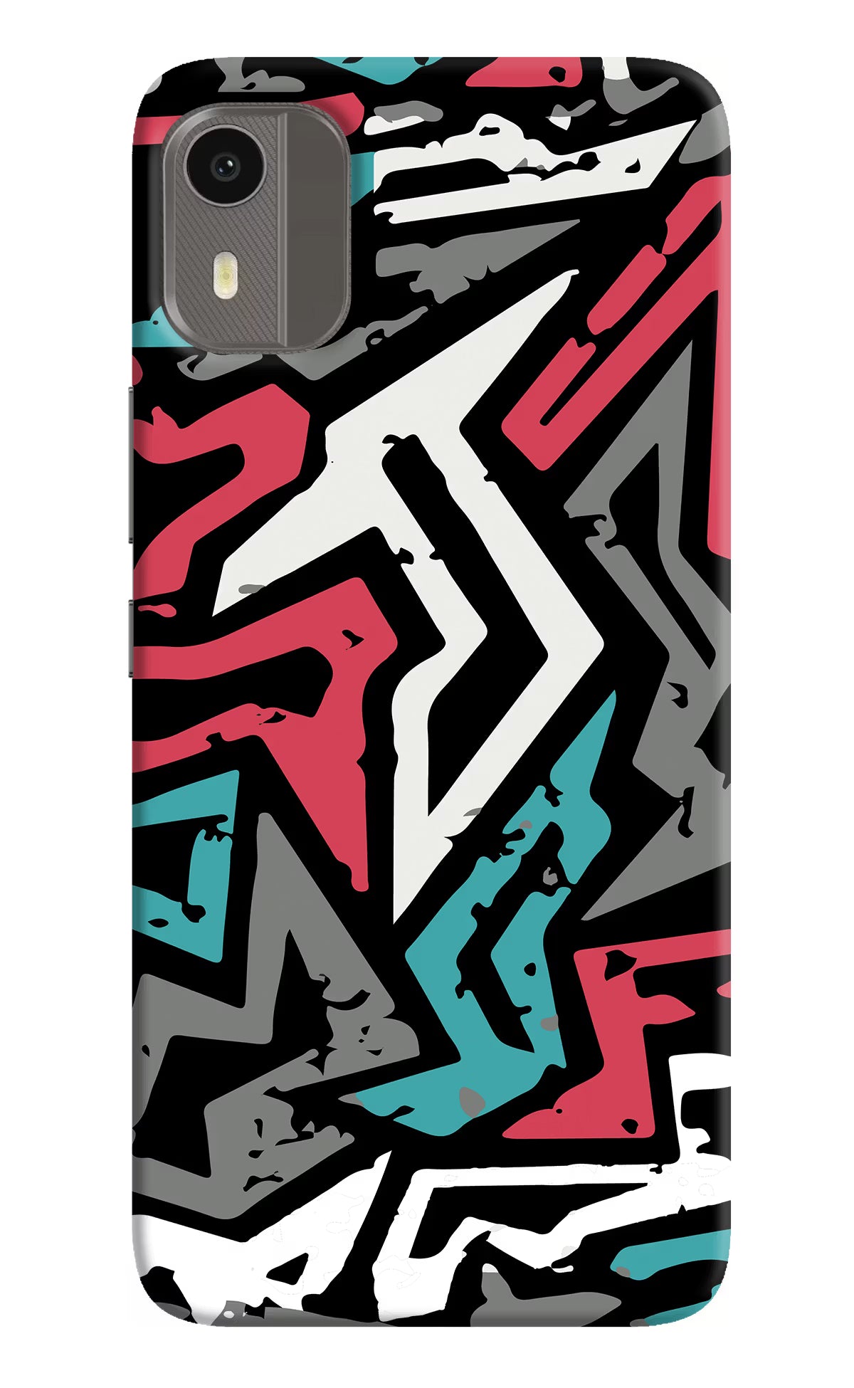 Geometric Graffiti Nokia C12/C12 Pro Hard Case Back Cover by Casekaro