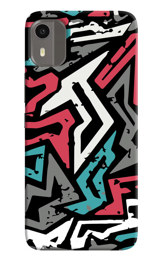 Geometric Graffiti Nokia C12/C12 Pro Hard Case Back Cover by Casekaro