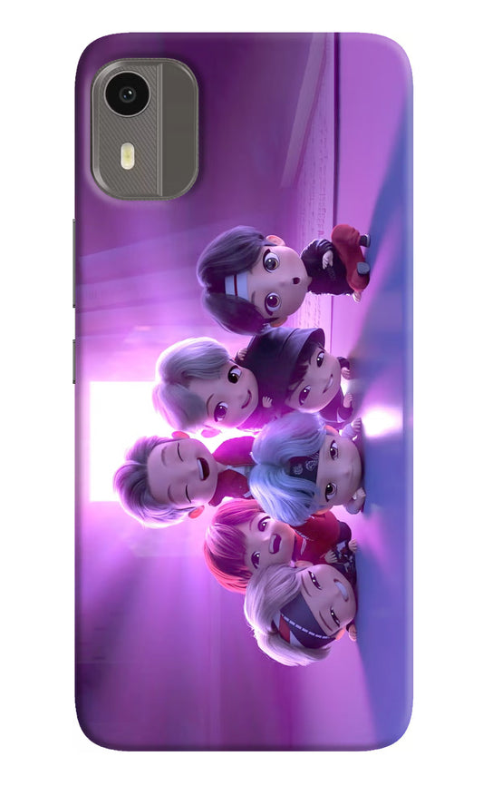 BTS Chibi Nokia C12/C12 Pro Hard Case Back Cover by Casekaro