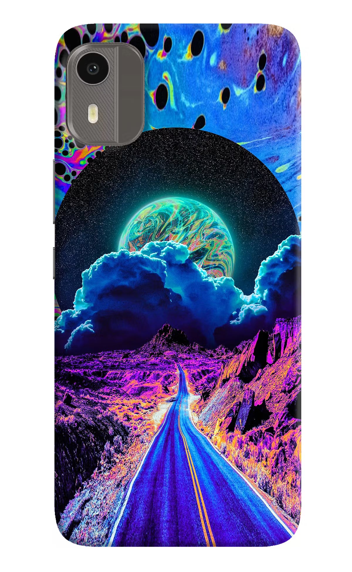 Psychedelic Painting Nokia C12/C12 Pro Hard Case Back Cover by Casekaro