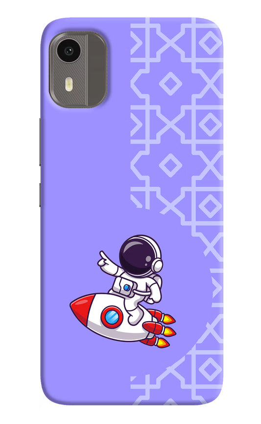 Cute Astronaut Nokia C12/C12 Pro Hard Case Back Cover by Casekaro
