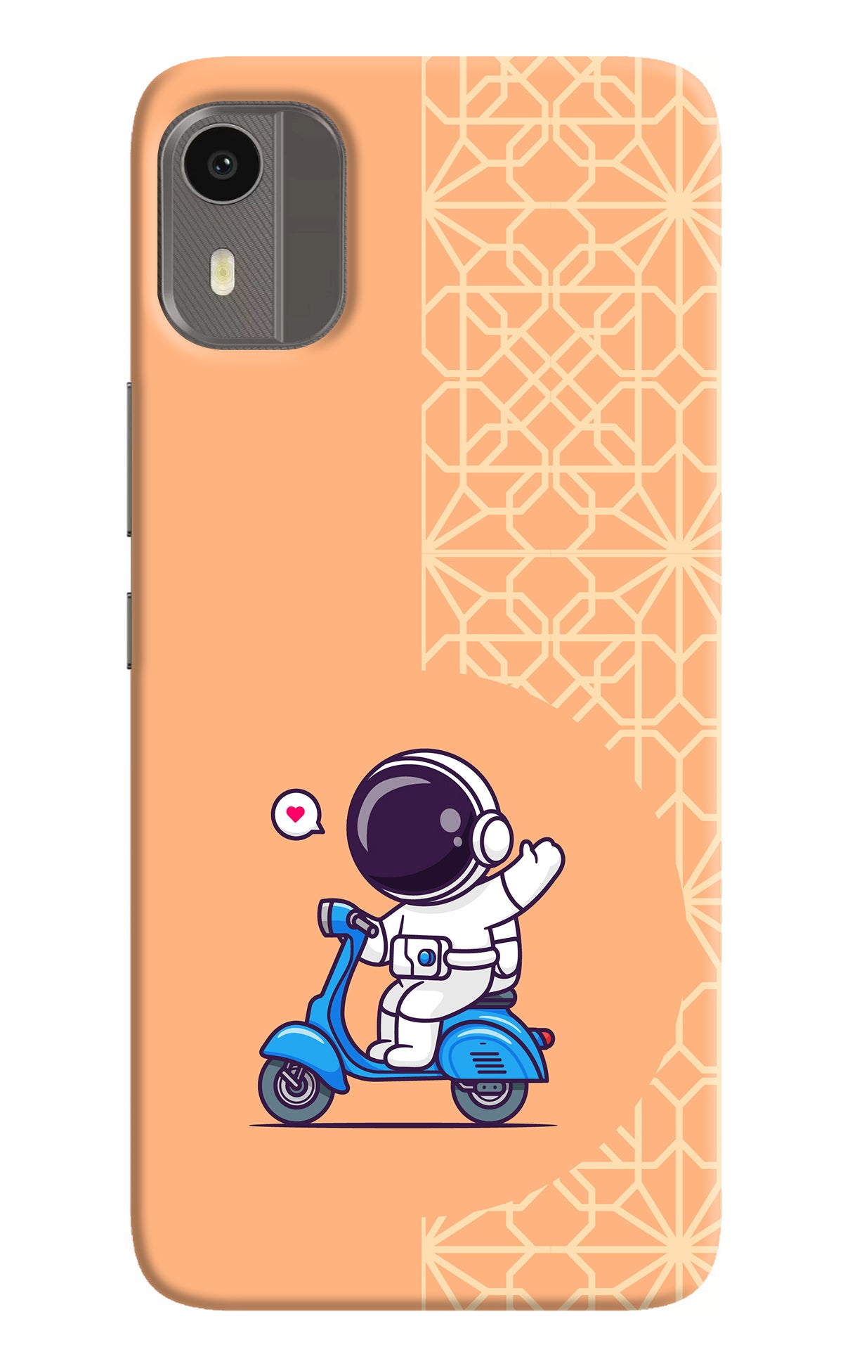 Cute Astronaut Riding Nokia C12/C12 Pro Back Cover