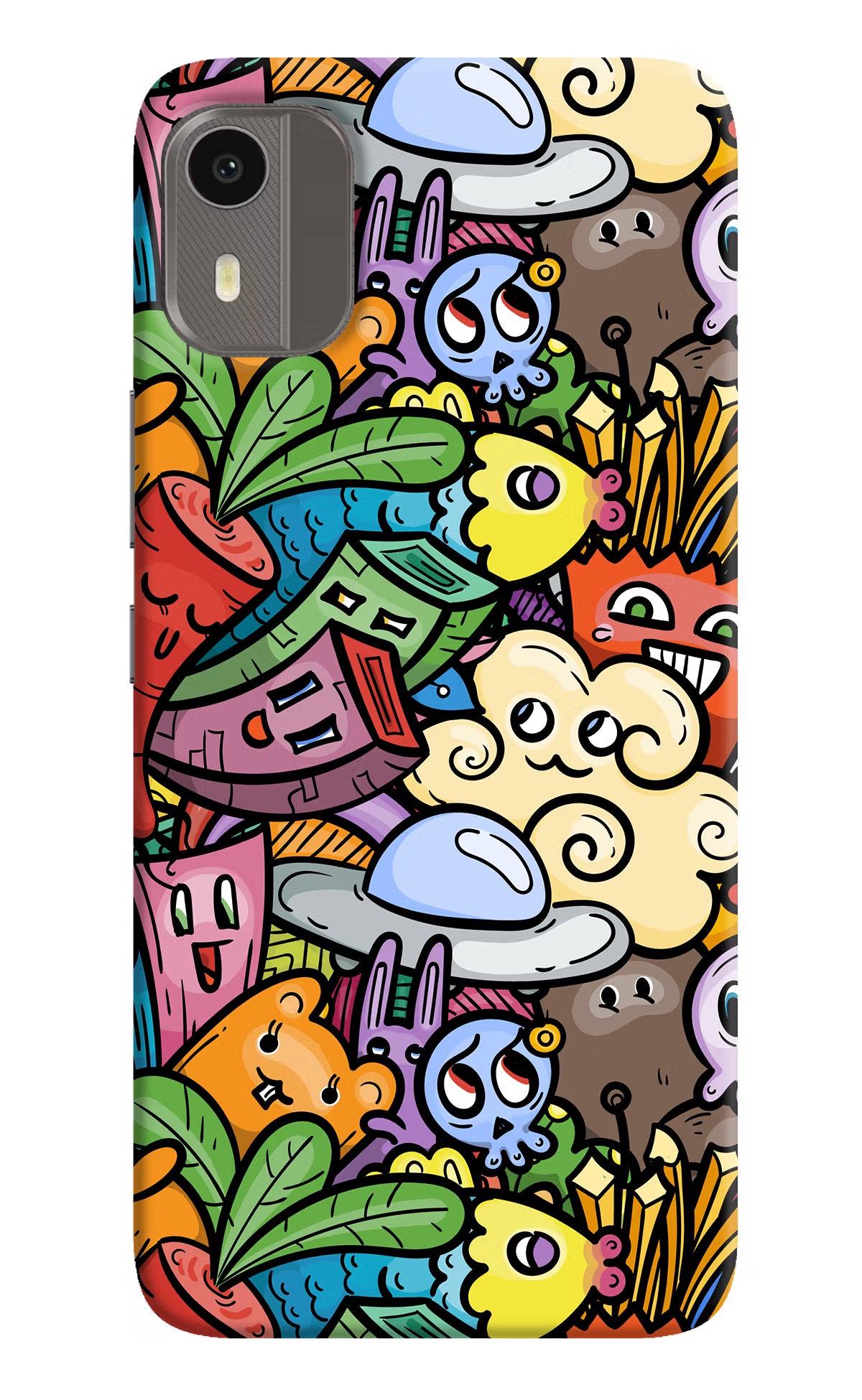 Veggie Doodle Nokia C12/C12 Pro Hard Case Back Cover by Casekaro
