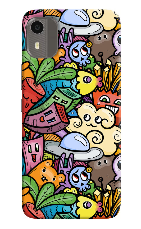 Veggie Doodle Nokia C12/C12 Pro Hard Case Back Cover by Casekaro
