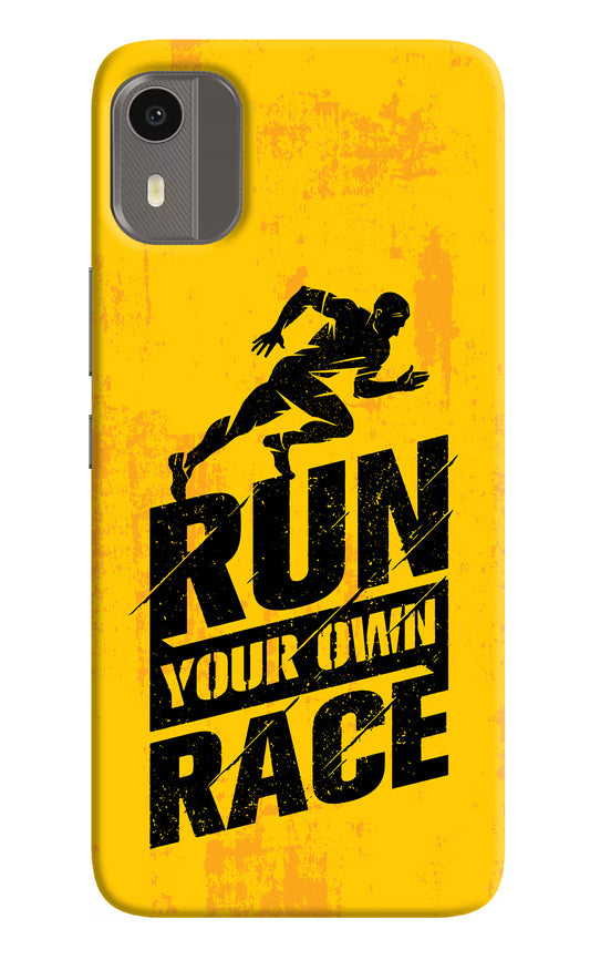 Run Your Own Race Nokia C12/C12 Pro Hard Case Back Cover by Casekaro