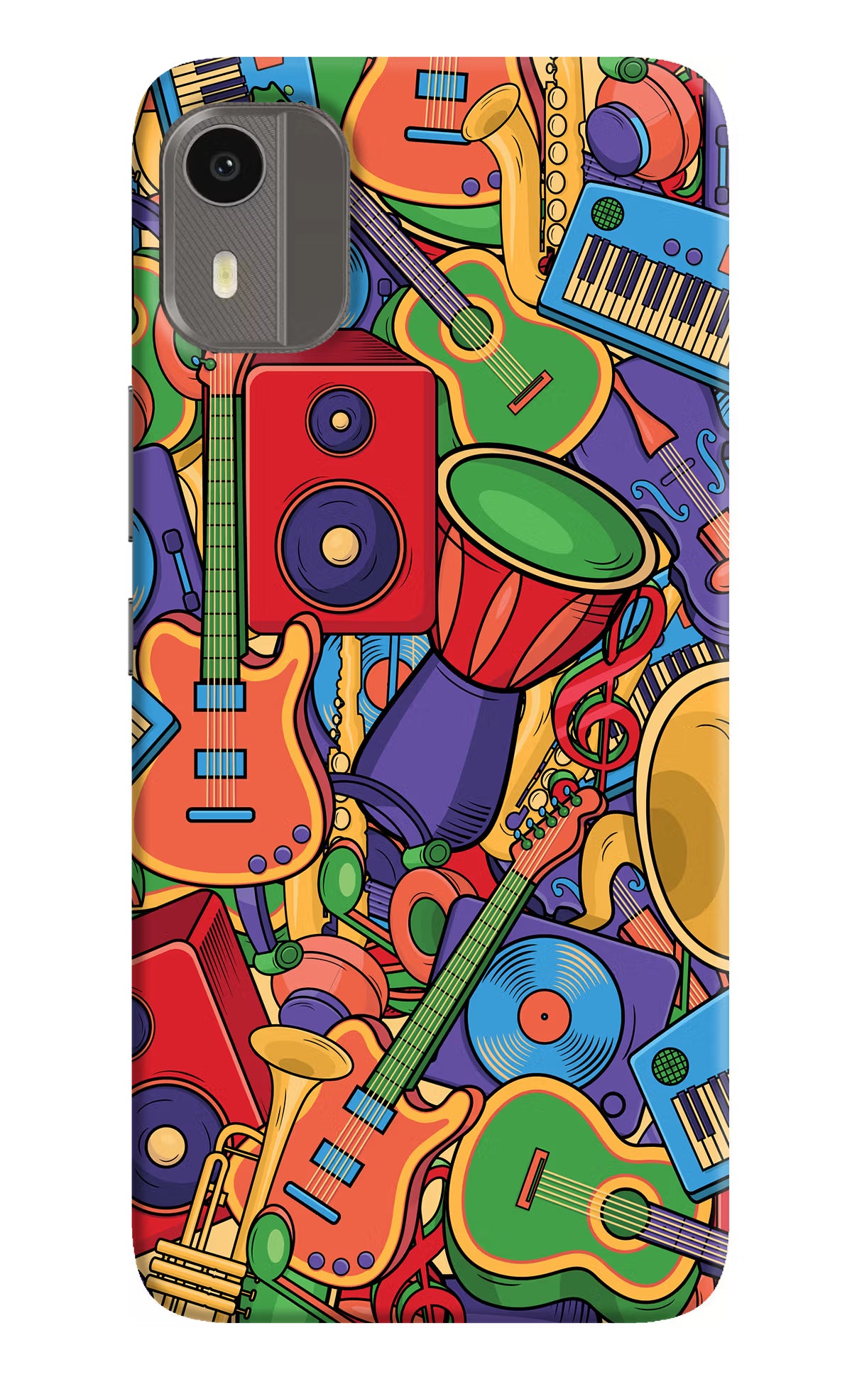 Music Instrument Doodle Nokia C12/C12 Pro Hard Case Back Cover by Casekaro