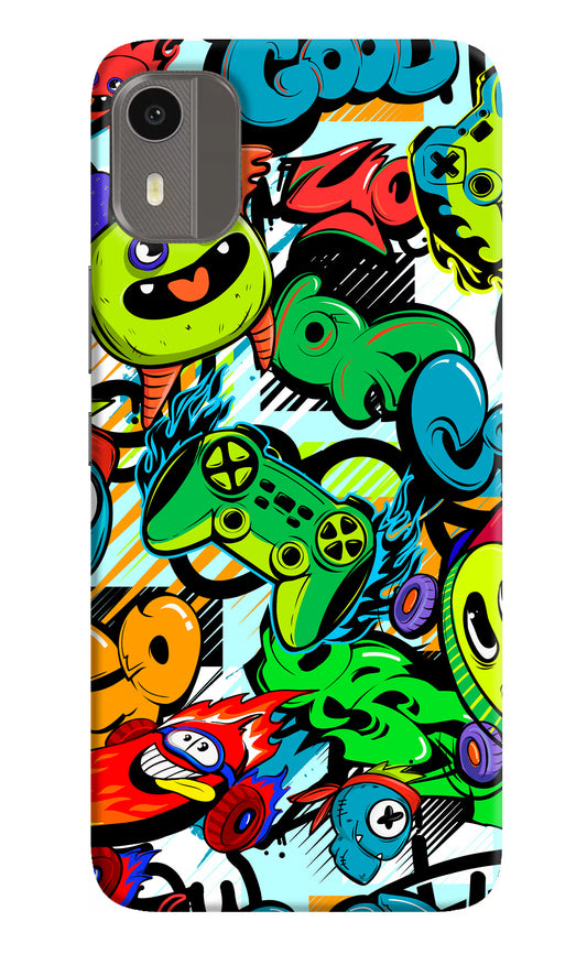 Game Doodle Nokia C12/C12 Pro Hard Case Back Cover by Casekaro