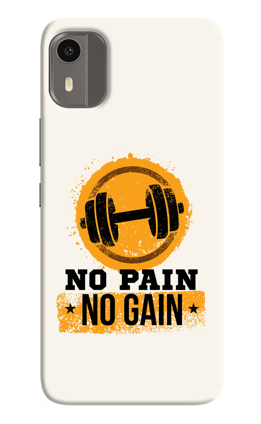No Pain No Gain Nokia C12/C12 Pro Back Cover