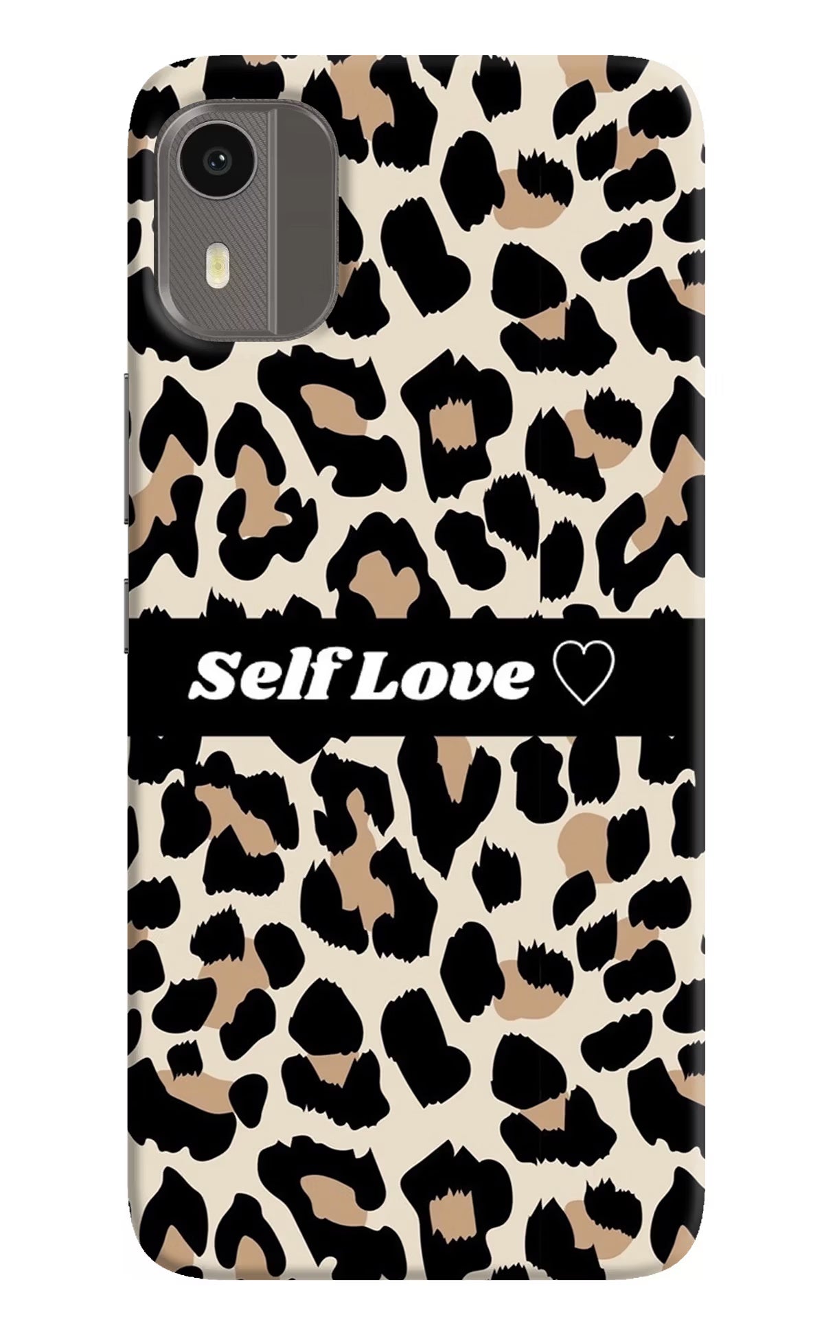 Leopard Print Self Love Nokia C12/C12 Pro Hard Case Back Cover by Casekaro