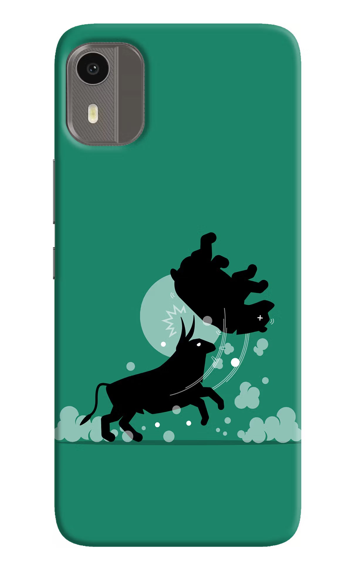 Bull Conqueror Nokia C12/C12 Pro Hard Case Back Cover by Casekaro
