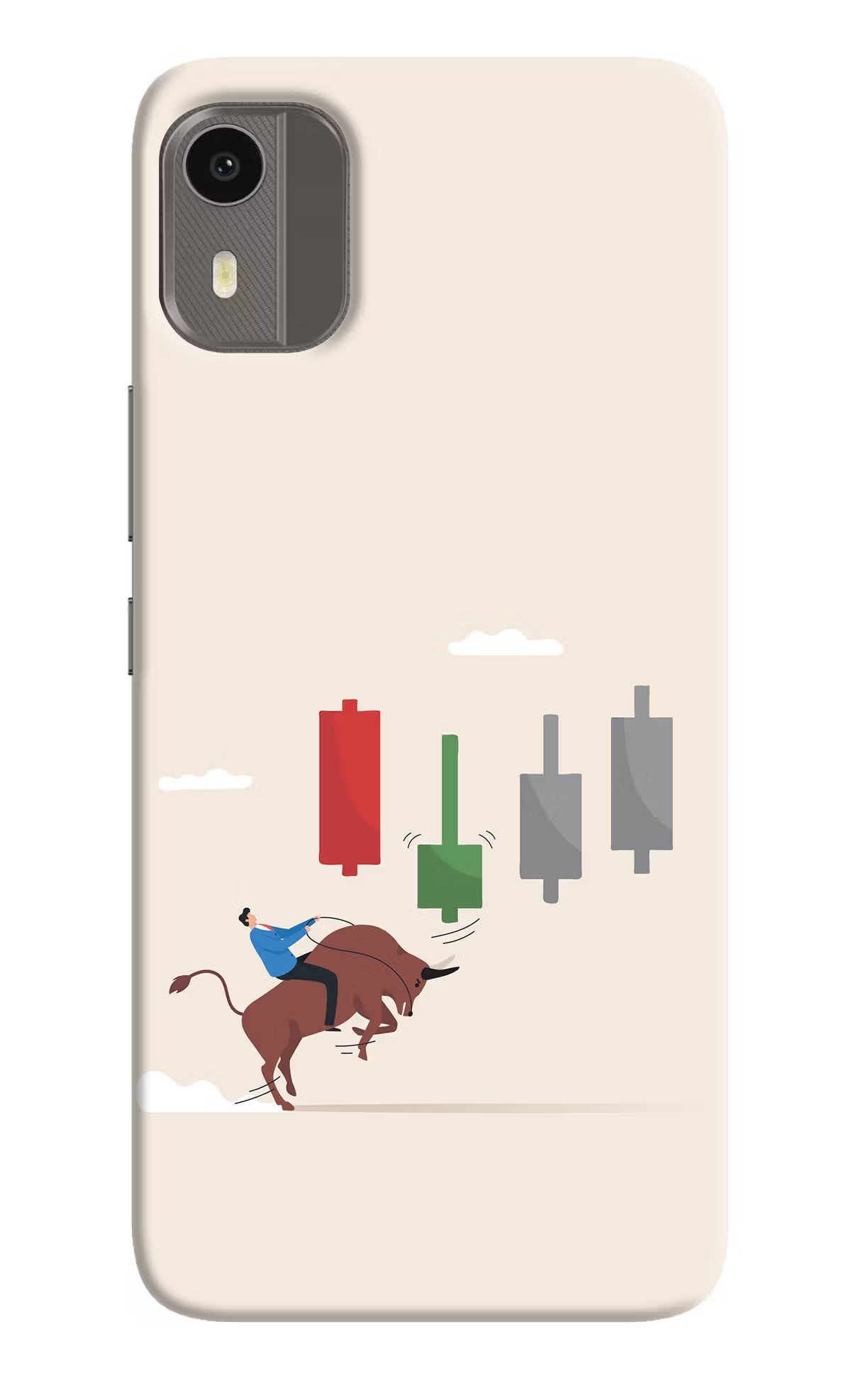 Bull Trading Momentum Nokia C12/C12 Pro Hard Case Back Cover by Casekaro