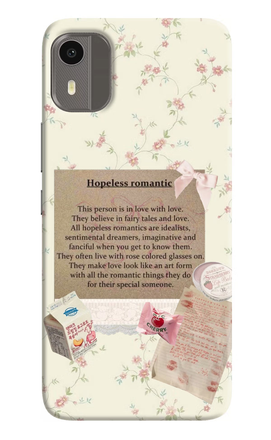 Hopeless Romantic Nokia C12/C12 Pro Back Cover, Hard case