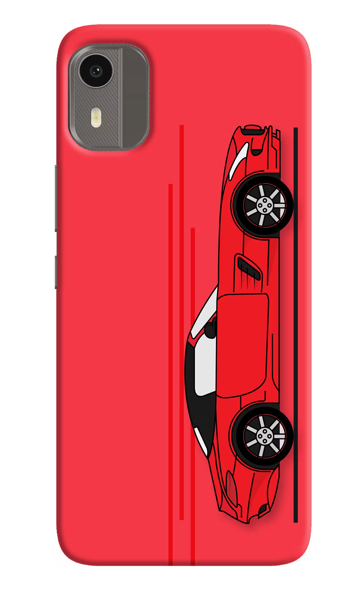Red Velocity Nokia C12/C12 Pro Hard Case Back Cover by Casekaro