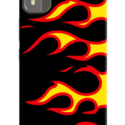 Side Sweep Flames Nokia C12/C12 Pro Hard Case Back Cover by Casekaro