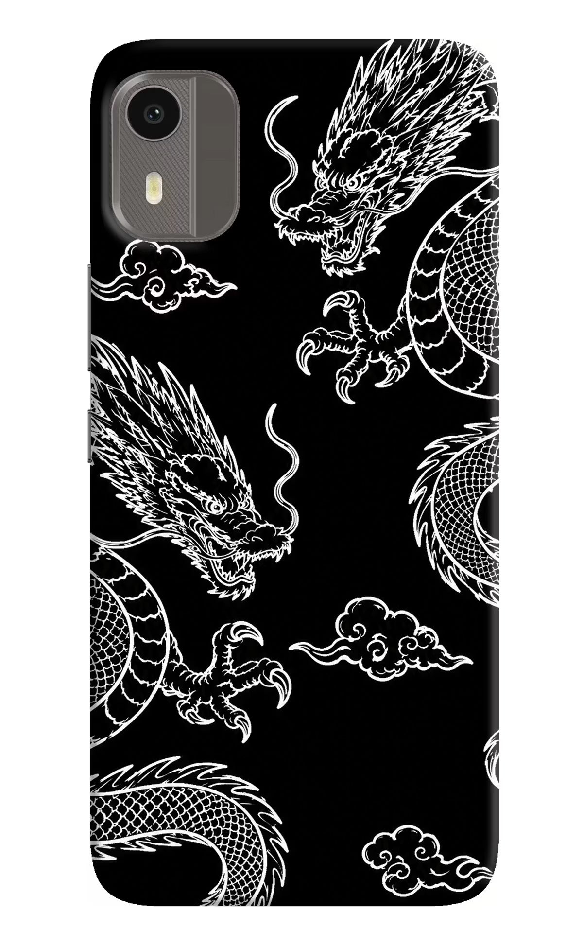 Twin Dragons Nokia C12/C12 Pro Hard Case Back Cover by Casekaro