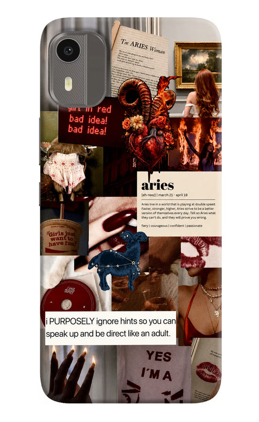 Zodiac Aries Nokia C12/C12 Pro Hard Case Back Cover by Casekaro