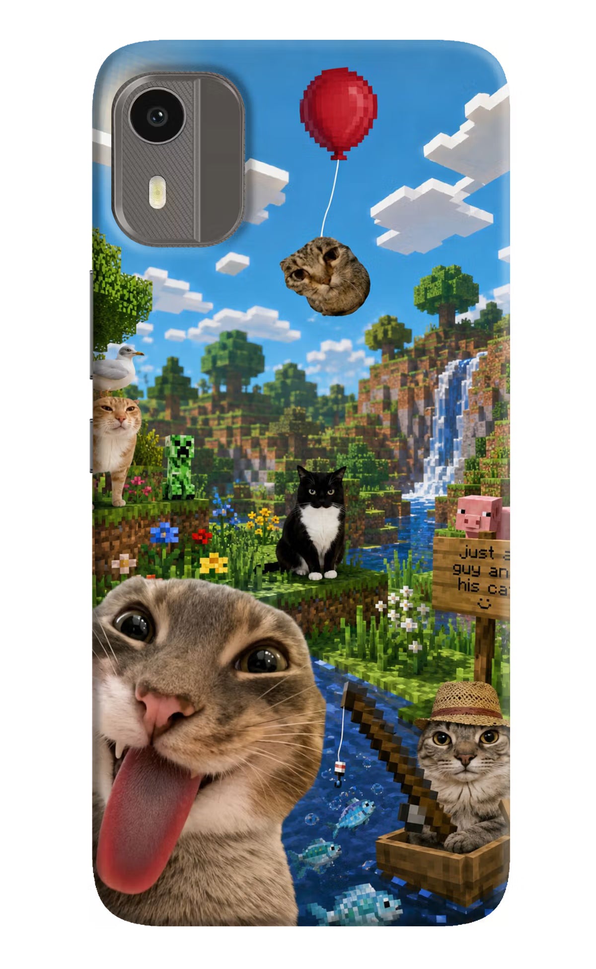 Minecraft Cat Chaos Nokia C12/C12 Pro Back Cover