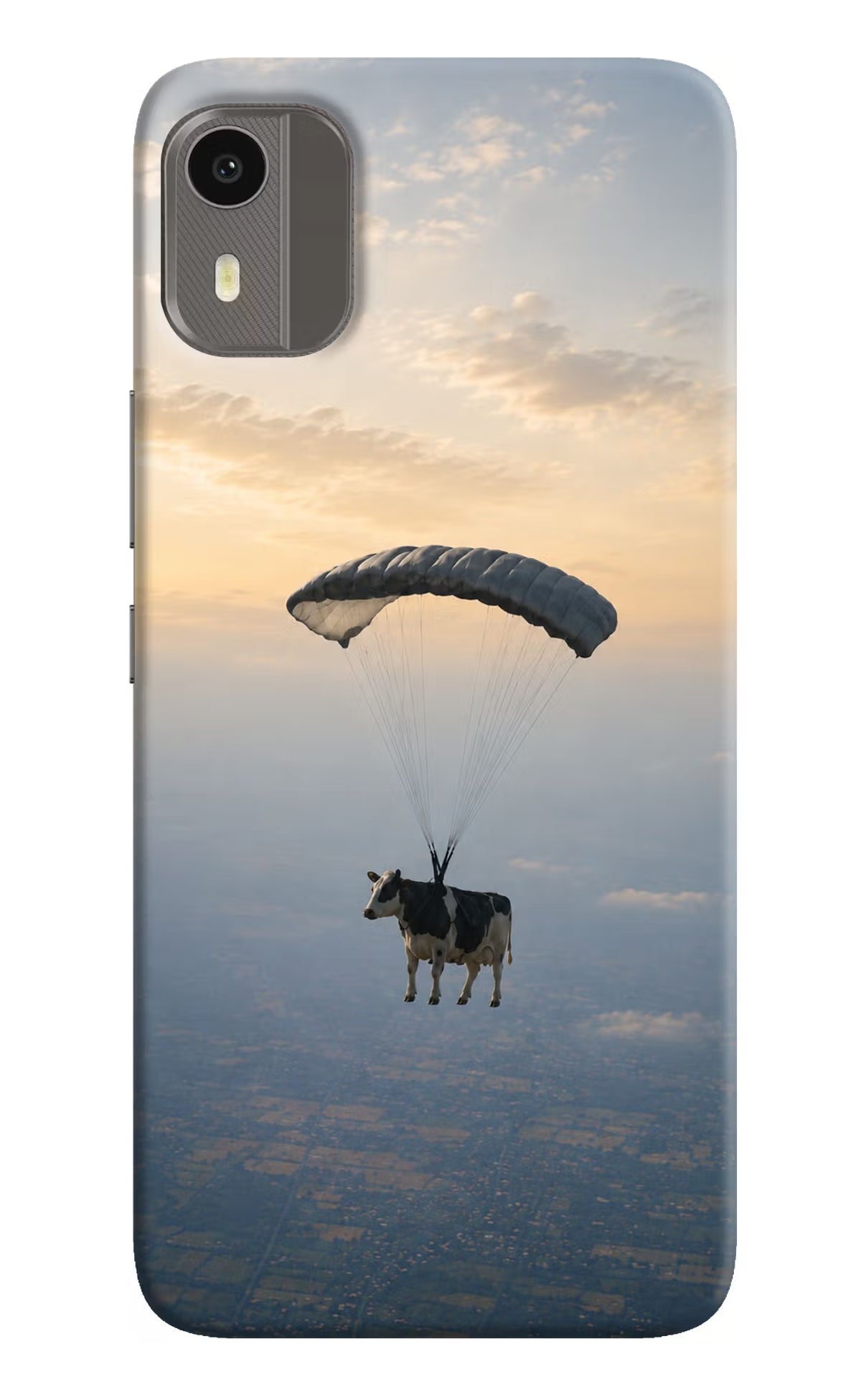 Skydiving Cow Nokia C12/C12 Pro Back Cover