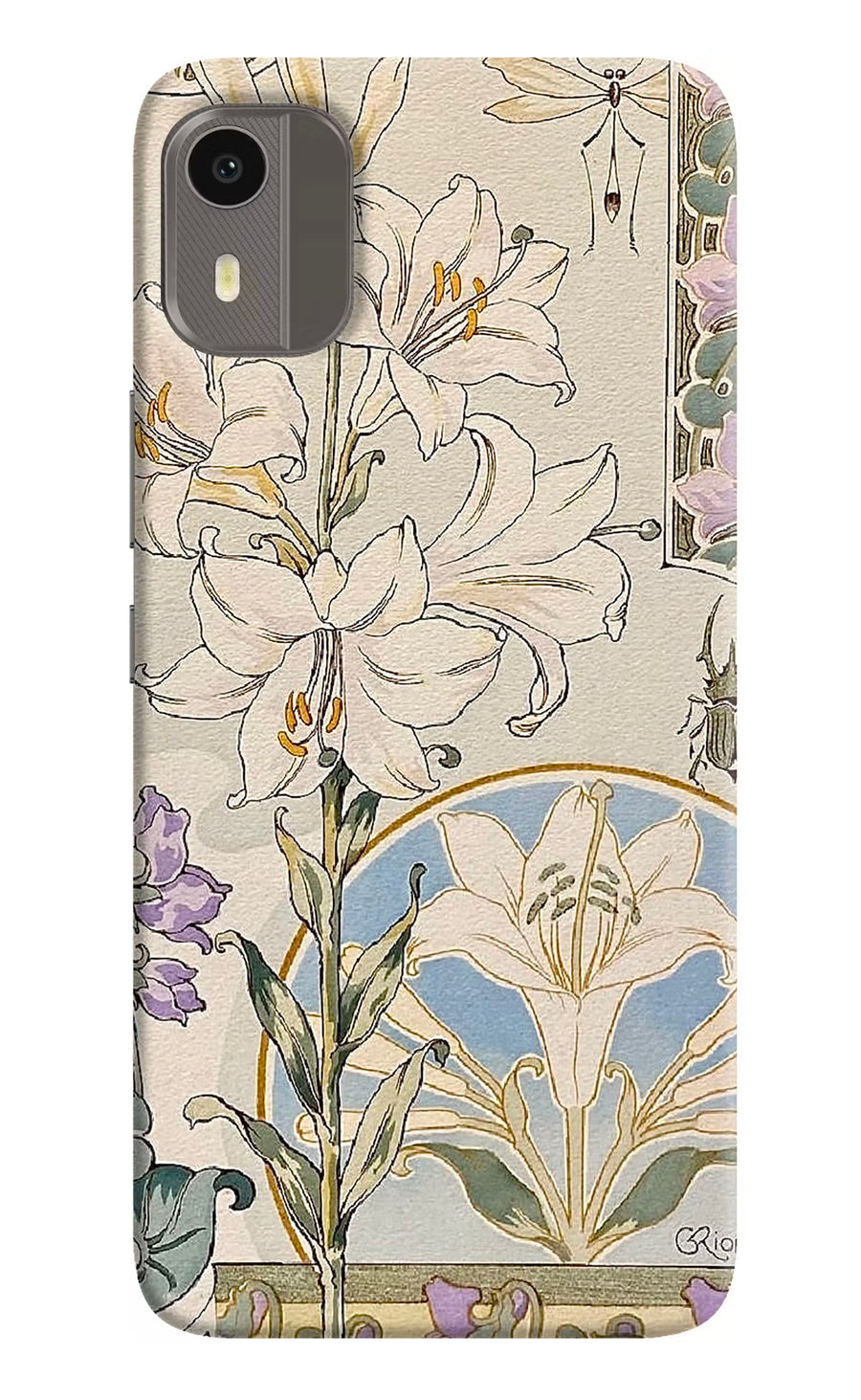 White Lily Nokia C12/C12 Pro Back Cover, Hard case