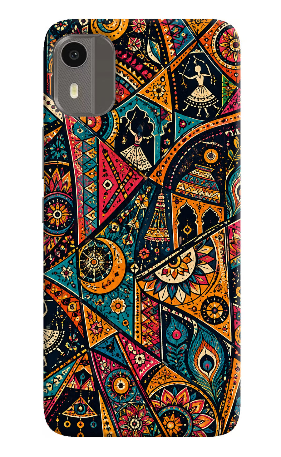 Folk Print Nokia C12/C12 Pro Back Cover, Hard case