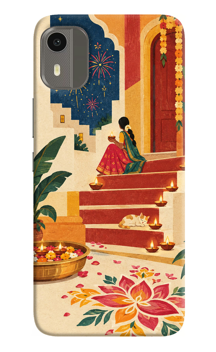 Diwali Rangoli Nokia C12/C12 Pro Back Cover, Hard case