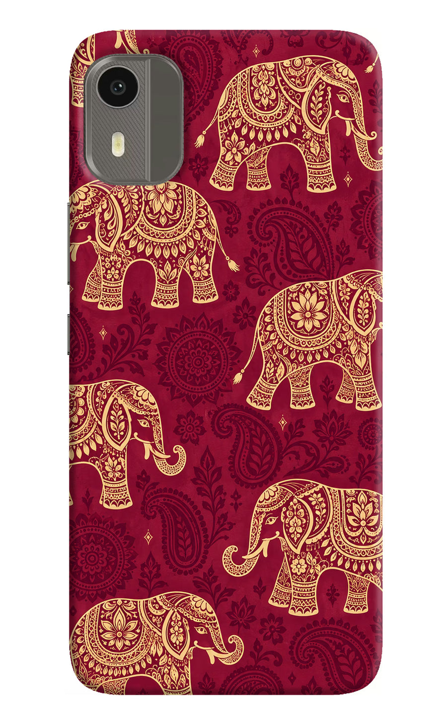 Maroon Elephant Nokia C12/C12 Pro Back Cover, Hard case