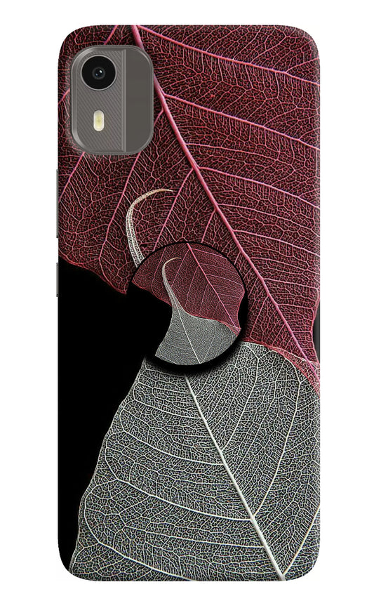 Leaf Pattern Nokia C12/C12 Pro Pop Case