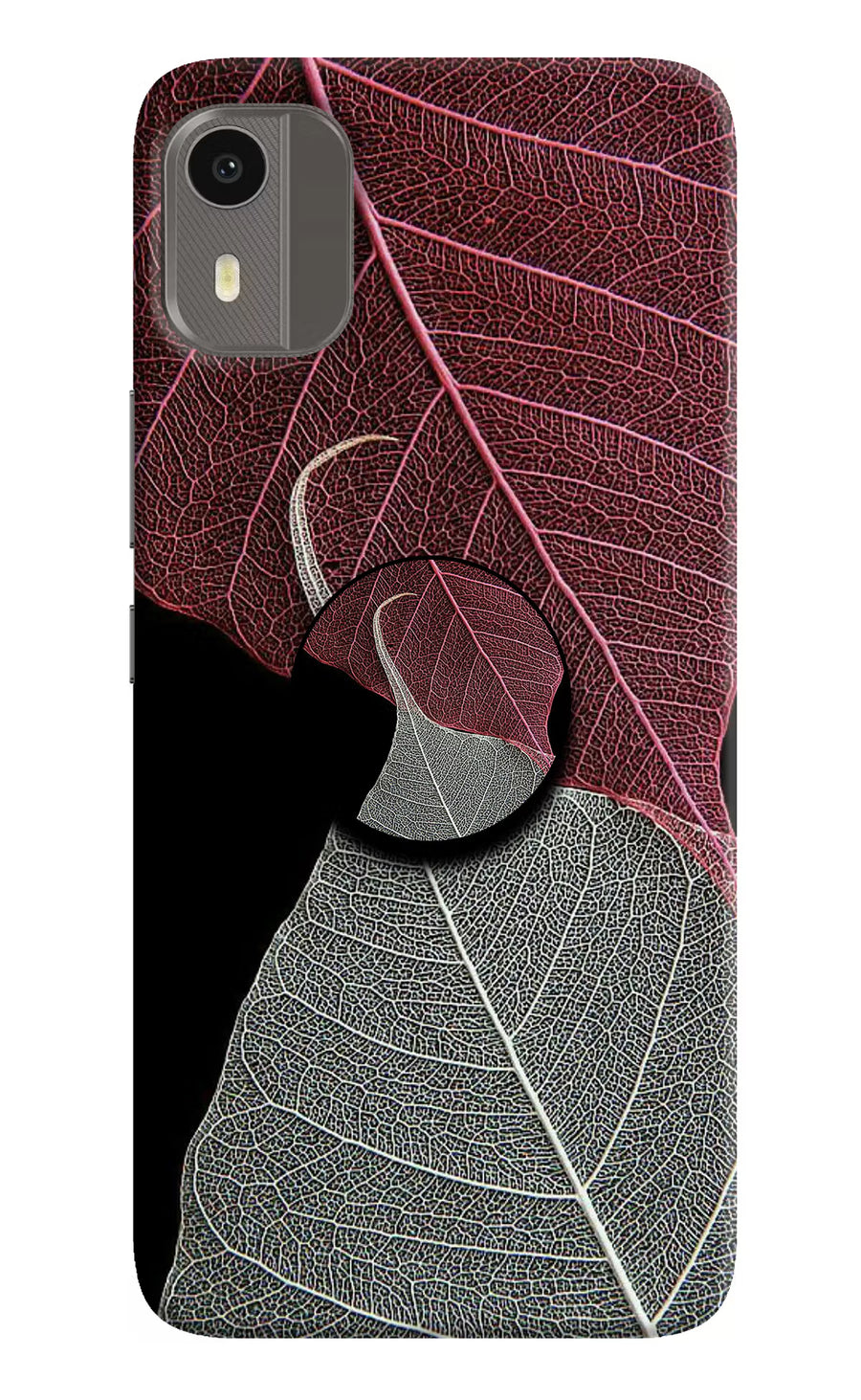 Leaf Pattern Nokia C12/C12 Pro Pop Case, Hard case