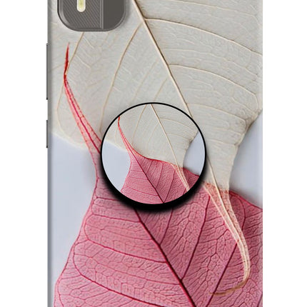 White Pink Leaf Nokia C12/C12 Pro Pop Case by Casekaro