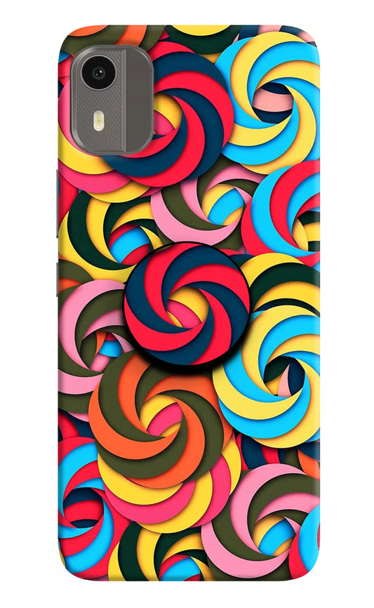 Spiral Pattern Nokia C12/C12 Pro Pop Case by Casekaro